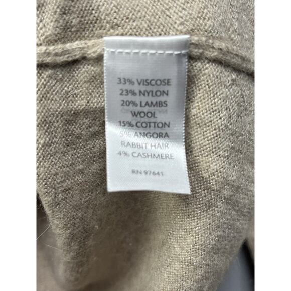 J Jill Cardigan Womens Small Lambs Wool Angora Cashmere Blend Floral cropped Tan - Picture 5 of 7